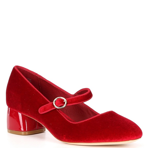 DELTAN Shoes - NWOB Grace Velvet Mary Jane Block Heel Pumps Sz 8